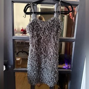 Forever 21 Gray Fuzzy Mini Dress